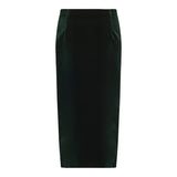 Wrap velvet midi skirt