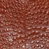 Crocodile-embossed leather pencil skirt