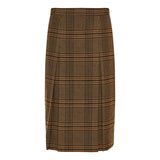 Prince of Wales wool-cashmere midi skirt