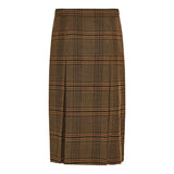 Prince of Wales wool-cashmere midi skirt