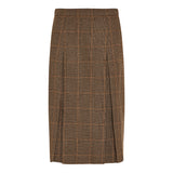 Prince of Wales wool-cashmere midi skirt