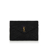 Cassandre large raffia envelope pouch
