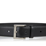 Square buckle leather belt