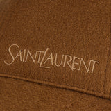 Embroidered brushed-cashmere baseball cap