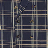 Double-breasted wool check jacket