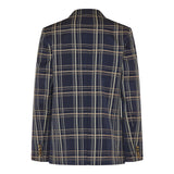 Double-breasted wool check jacket