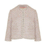 Embroidered ribbon tweed jacket