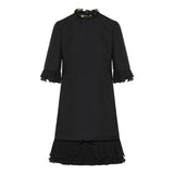 bow-detailed button-up coat