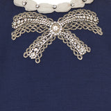 Embroidered crepe couture short dress