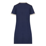 Embroidered crepe couture short dress