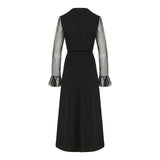 bow-detailed button-up coat