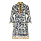 Embellished tasseled jacquard mini dress