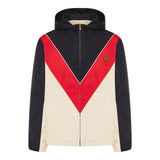 Hooded windbreaker with VLogo patch