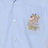 Oxford cotton shirt with floral embroidery