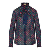 Cherryfic bow-detail cotton muslin shirt