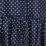 Polka-dot silk midi skirt