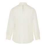 Bow-embellished broderie anglaise cotton blouse