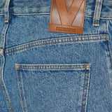 Denim jeans with cabochons