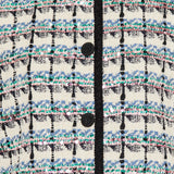 Sequined checked tweed gilet