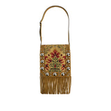 Nellcôte jacquard shoulder bag with fringes
