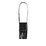 Nellcôte small leather shoulder bag with fringes