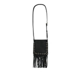Nellcôte small leather shoulder bag with fringes