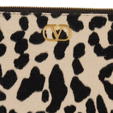 Leopard-print  flat pouch