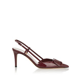 Patent leather slingback pumps