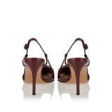 Patent leather slingback pumps