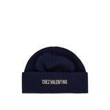 Chez Valentino knitted wool beanie