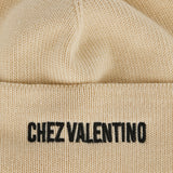 Chez Valentino knitted wool beanie