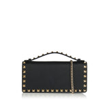 Rockstud leather clutch bag