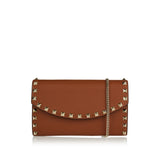 Rockstud leather wallet on chain