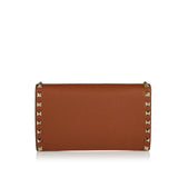 Rockstud leather wallet on chain
