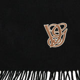Embroidered wool and cashmere scarf