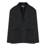 Houndstooth quilted pocket wool blazer