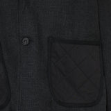 Houndstooth quilted pocket wool blazer