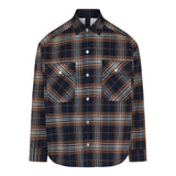 Plaid elbow-patch shirt