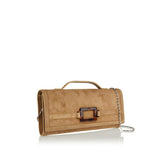 Belle Vivier suede clutch