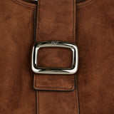 Viv' choc suede medium shopping bag