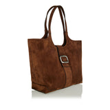 Viv' choc suede medium shopping bag