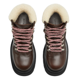 Lug hiking leather ankle boots