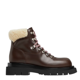 Lug hiking leather ankle boots