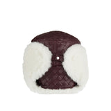 Intrecciato leather aviator hat