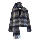 Mohair-wool scarf-detail jacket