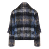 Mohair-wool scarf-detail jacket