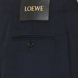 Wool and silk belted trousers