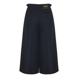 Wool and silk belted trousers