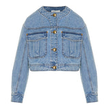 Denim cropped jacket