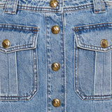 Denim pencil midi skirt